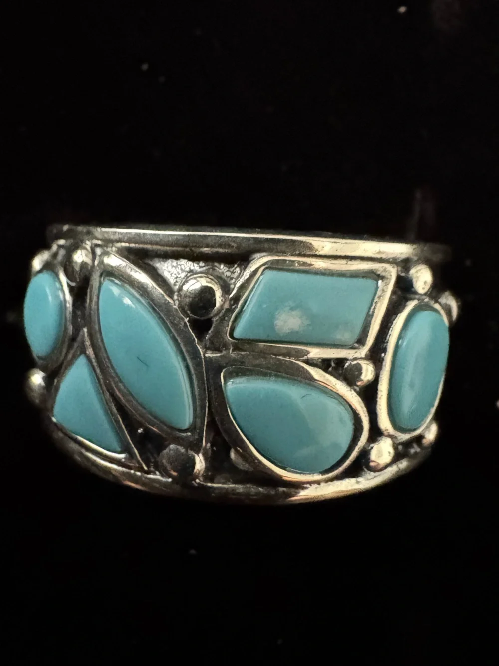 Sterling Silver Turquoise Inlay Women's Band - Turquoise